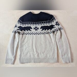 Old Navy Fair Isle Knit Sweater Men's Blue & Gray Medium